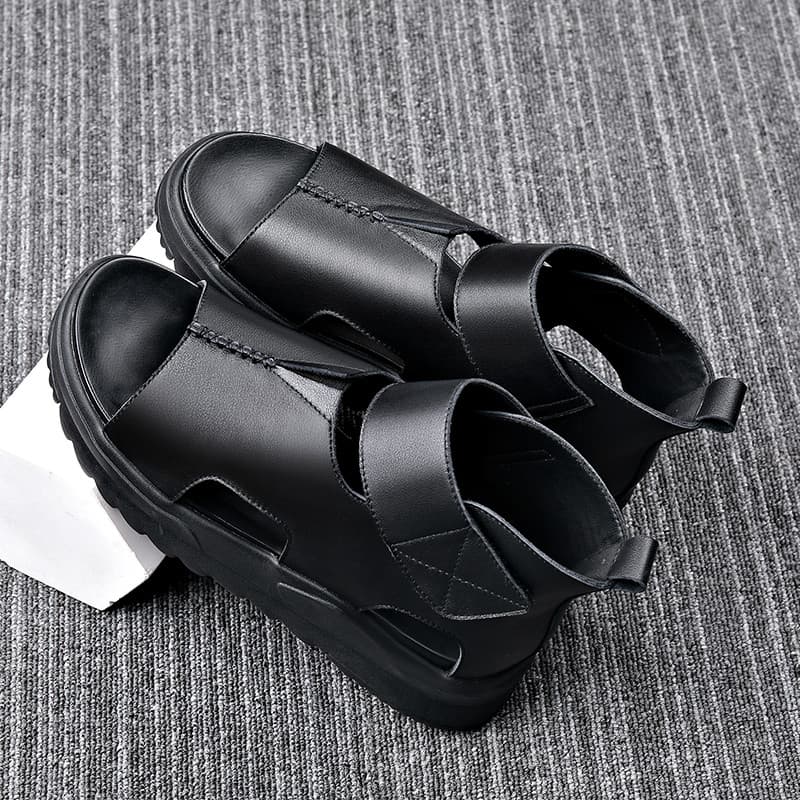 Sandálias de condução masculinas altura aumentada 5cm sola grossa leve respirável exterior Wear de alta qualidade Casual