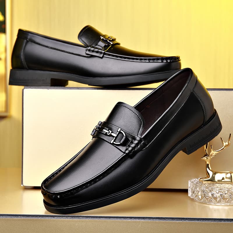 Verão deslizamento-On Premium sapatos casuais sola macia superfície macia couro genuíno negócios casuais ervilhas sapato