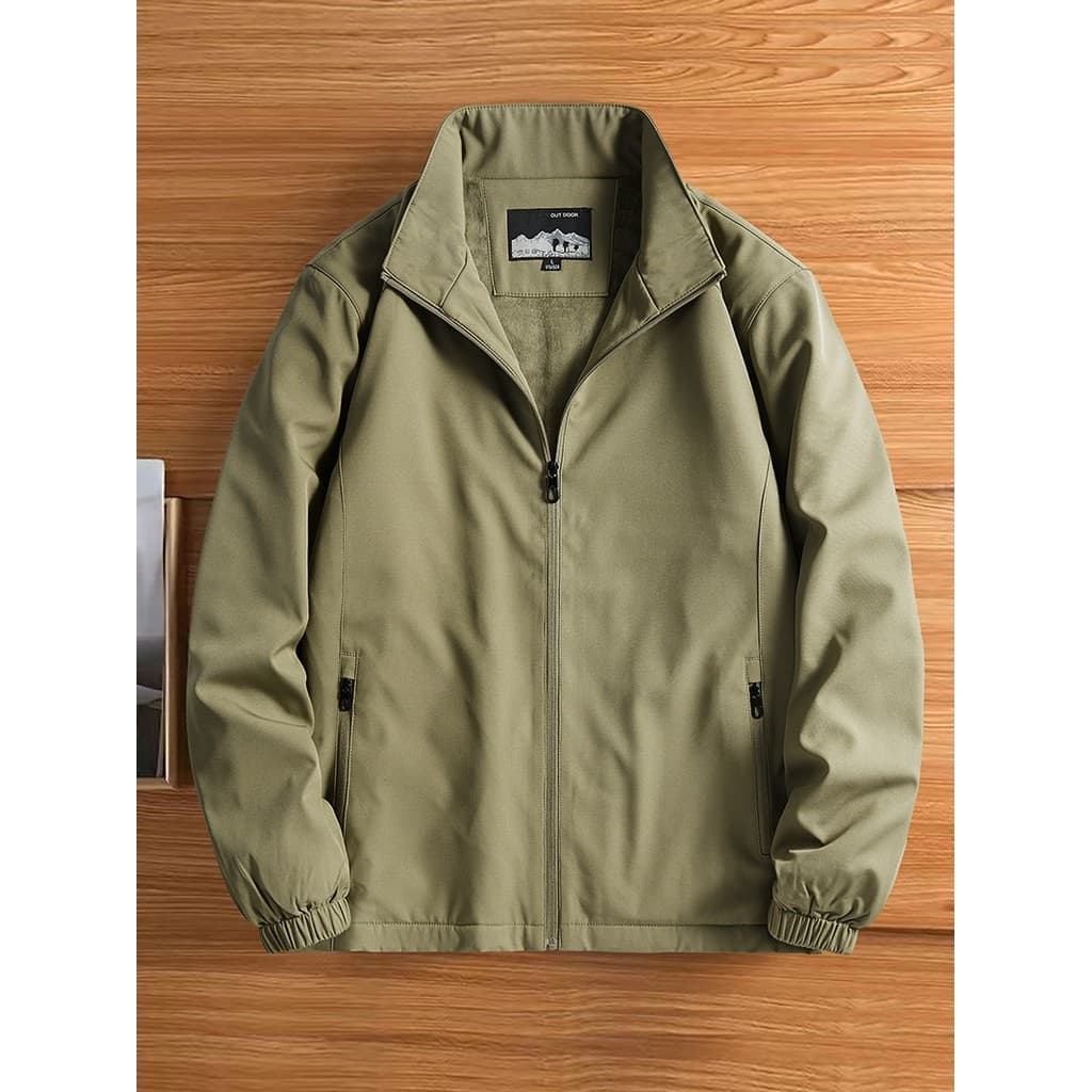 2025 novo estilo jaqueta masculina primavera outono jaqueta gola negócios Casual forro de lã engrossado jovens pai espor