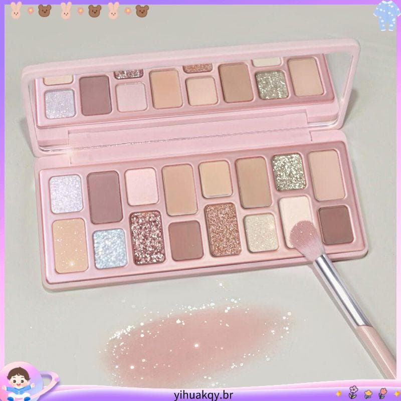 Novo estilo rosa marrom 16 cores rosa Latte paleta de sombras laranja marrom fosco perolado diamante piscando cor da ter