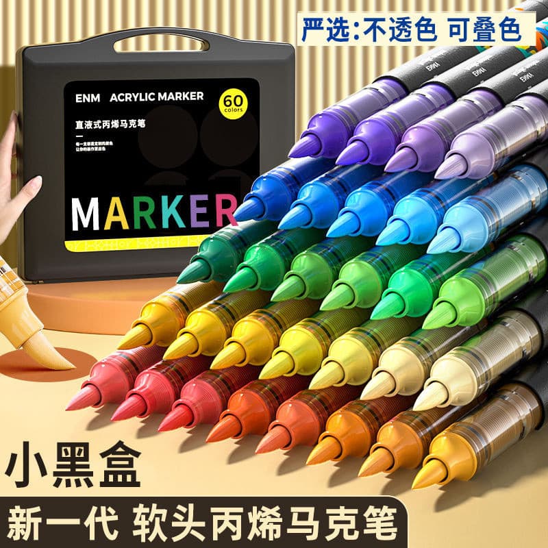 Ponta macia marcador acrílico pintura estudante arte escola primária estudante crianças colorir caneta aquarela 0 laváve