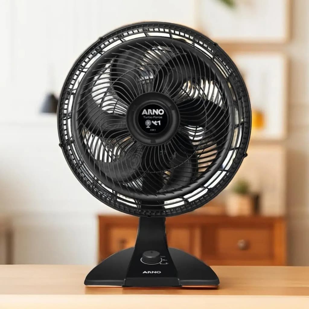 Ventilador De Piso Arno Turbo Force 40cm Preto 110V