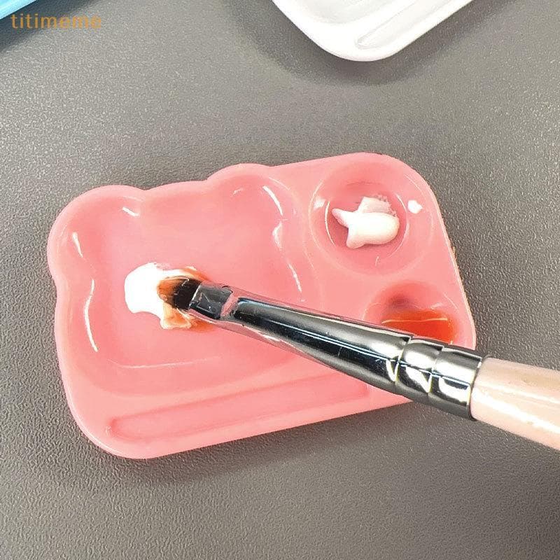 tr 1 Peça Paleta De Cores De Arte De Unha De Desenho Animado Plástico Esmalte Em Gel Pintura Bandeja De Placa De Mistura