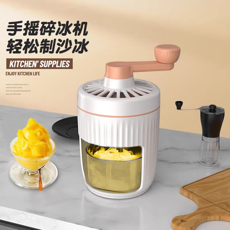Máquina de gelo raspado Manual doméstica pequena portátil de algodão máquina de gelo tenda desconectado Smoothie com man