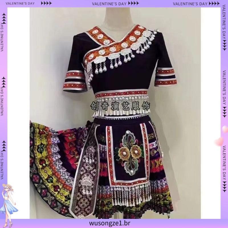 Novo personalizado Miao traje de dança nacional minoria exame de arte nacional Solo traje desempenho nacional traje