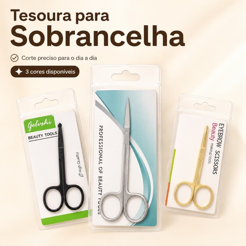 Tesoura Pequena de Precisão e Tesoura para Pelos do Nariz – Compacta, Portátil e Fácil de Usar