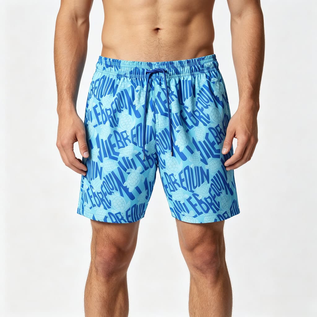 Shorts Masculinos Casuais De Praia De Verão Com Cintura Ajustável Cordão E Calças Para Surf