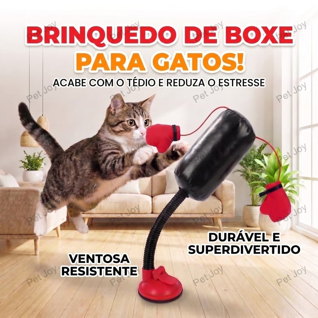 Brinquedo de boxe para gatos com base de ventosa, mangueira universal flexível, saco de pancadas com retorno automático