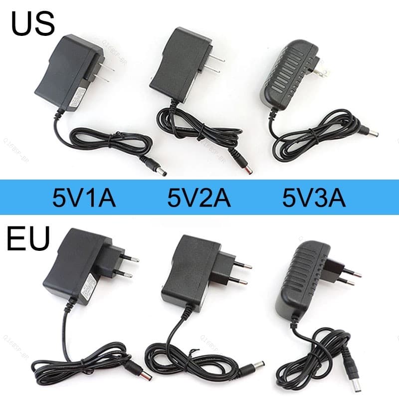 Adaptador De Fonte De Alimentação AC Para DC 5V 1A 2A 3A 5V2A Ue Eua 1000ma 2000ma 3000ma 100-240V Conversor BR16B
