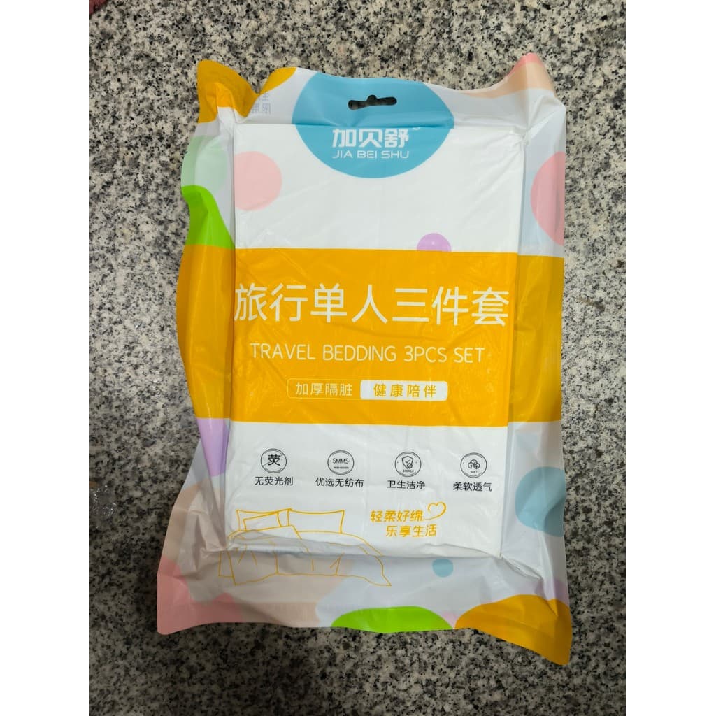 Gabeshu Travel Conjunto único de três peças descartável espessado com isolamento sujo macio respirável fácil de transpor