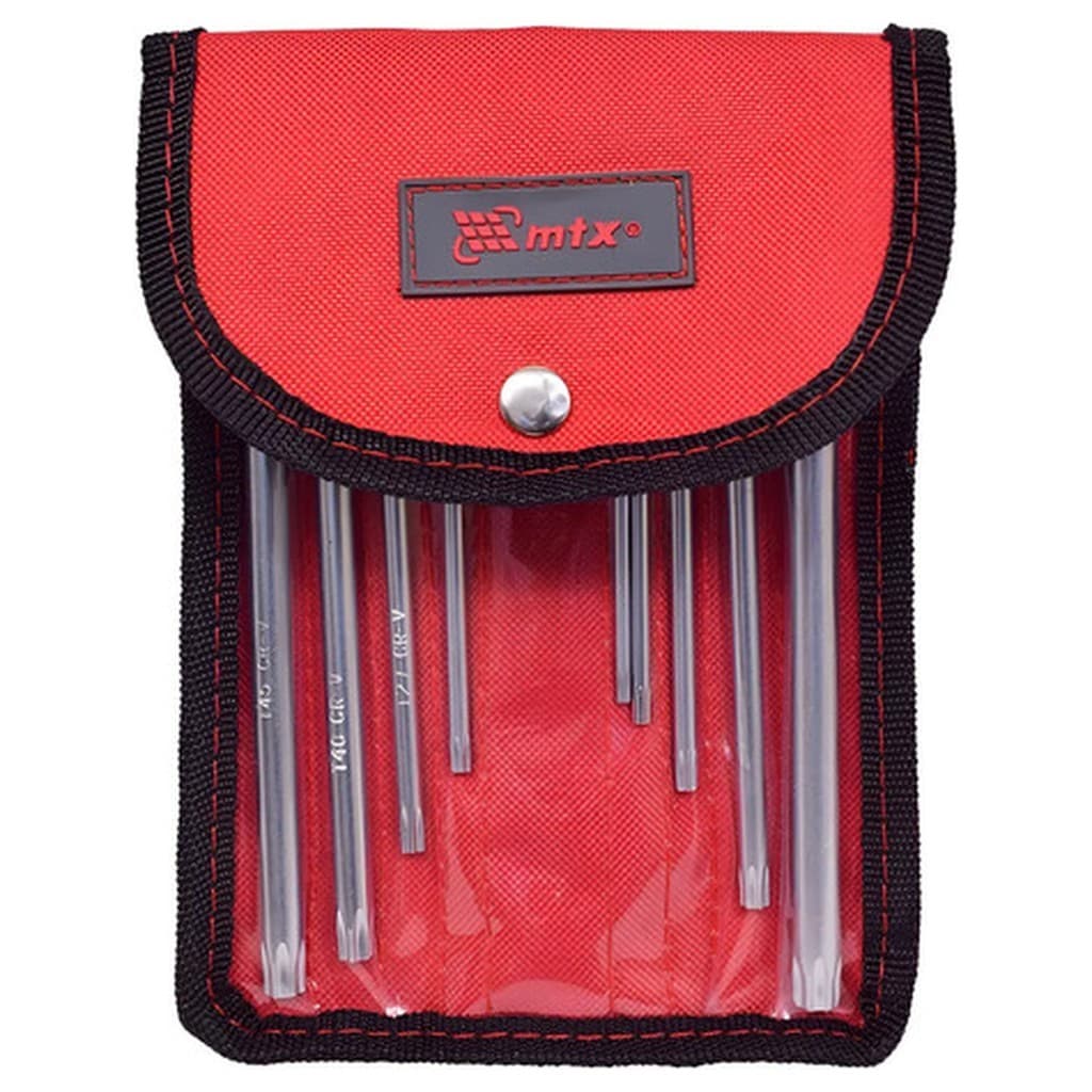 Jogo Chaves Torx Tamper Longa T10 T50 9pcs MTX para Parafuso Segurança Aço Fosfatizado