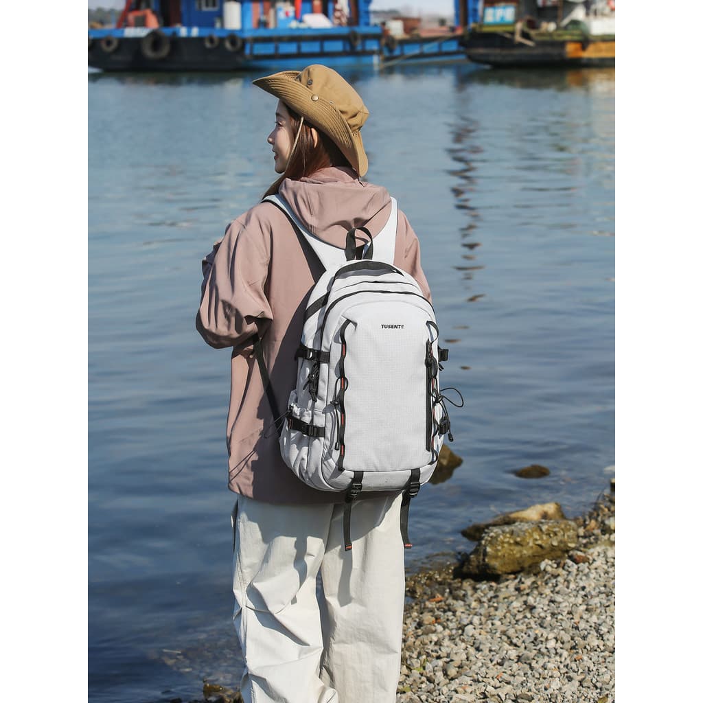 Bolsa de caminhada ao ar livre masculina leve de grande capacidade bolsa de viagem para caminhadas do ensino médio estud