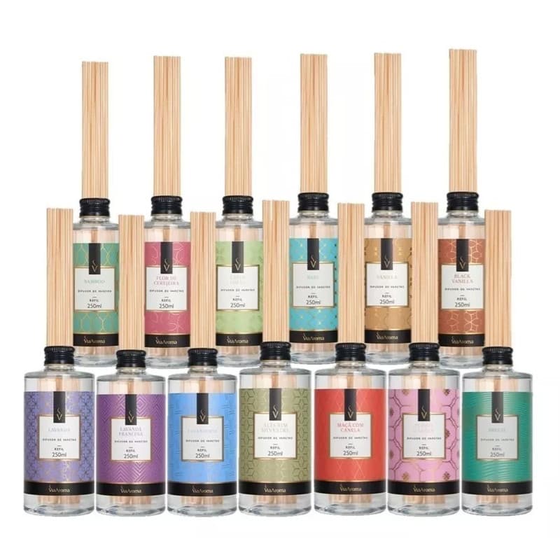 Refil Para Difusores De Varetas 250ml - Via Aroma + Aromas