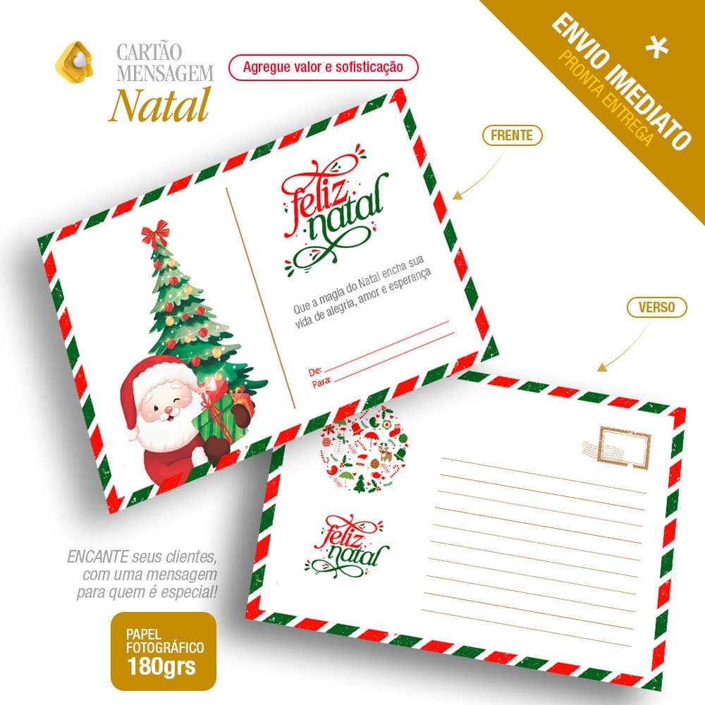 Cartao De Natal Para Clientes E Empresas Mimo Corporativo Feliz Natal Papel Fotográfico 180g