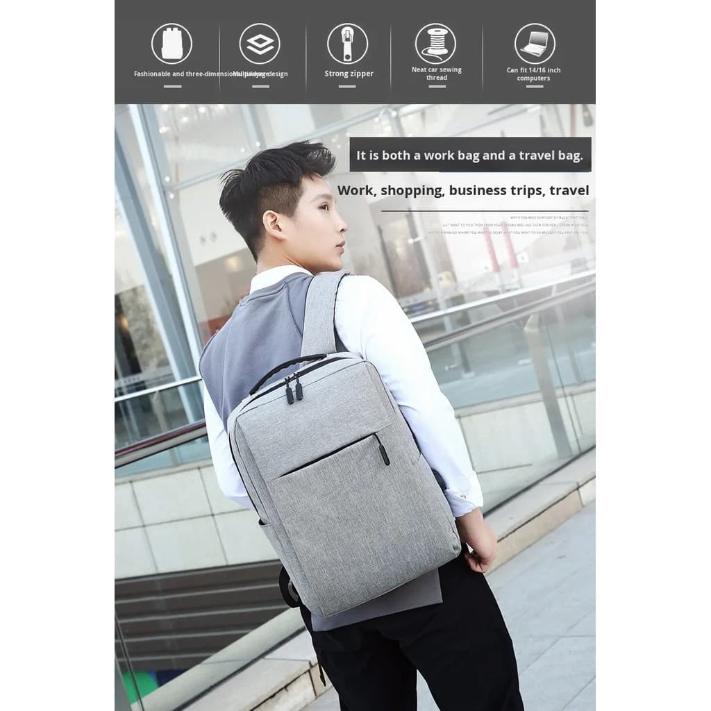 Mochila Minimalista para Laptop 2026, Bolsa de Negócios para Computador, Mochila Escolar para Estudantes, Mochila de Via
