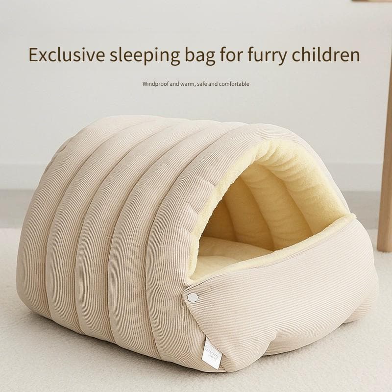 Cama De Gato Fechada Universal De Quatro Estações , Removível , Lavável , Inverno , Lã Quente , Saco De Dormir Para Anim