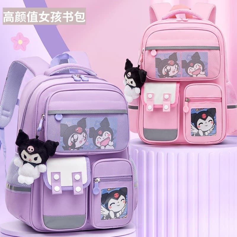 Mochila Leve para Meninas do Ensino Fundamental, Proteção para a Coluna, Estilo Britânico, Grande Capacidade, para as Sé