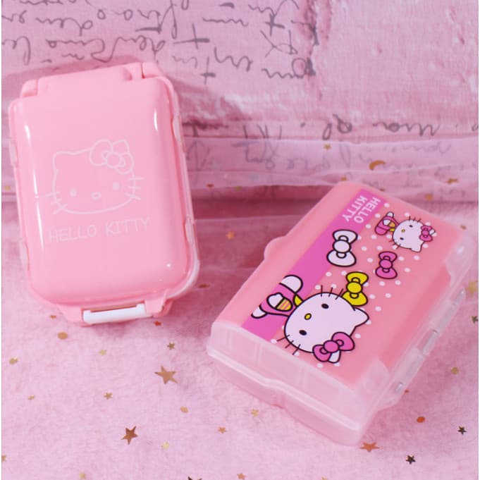 Life-365 Caixa de Remédios Hello Kitty para Armazenamento/Mini Medicamento Portátil 0047