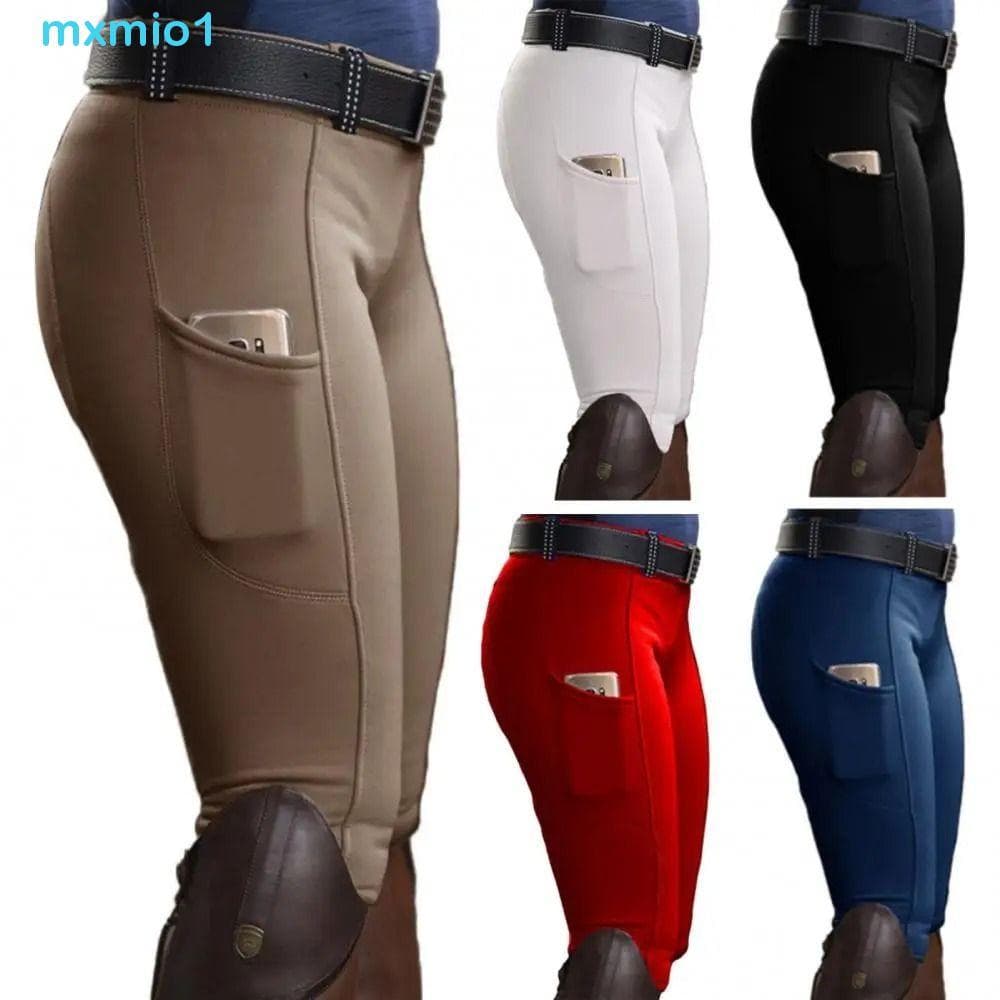 Calças Justas Para Equitação , Equestres Finas Levantamento De Quadril , Elásticas Skinny Com Bolso Telefone , Leggings