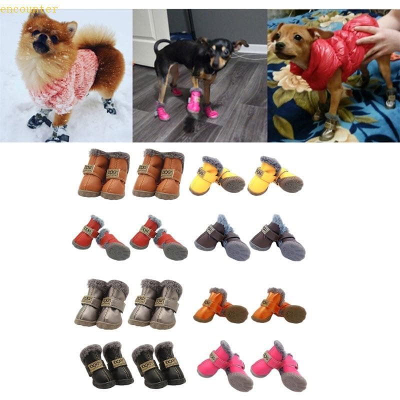 Encontro Bota Respirável Quente Para Proteger Patas Botas Sapatos Anti-Sujas Duráveis Antiderrapantes