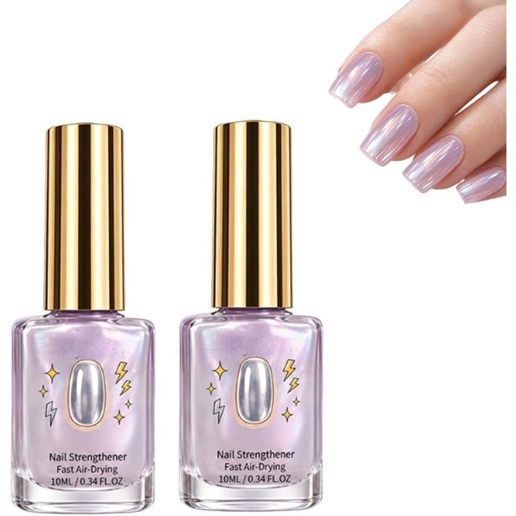 Esmalte de unhas com efeito espelhado brilhante, esmalte com brilho iridescente, de secagem rápida, esmalte roxo claro,