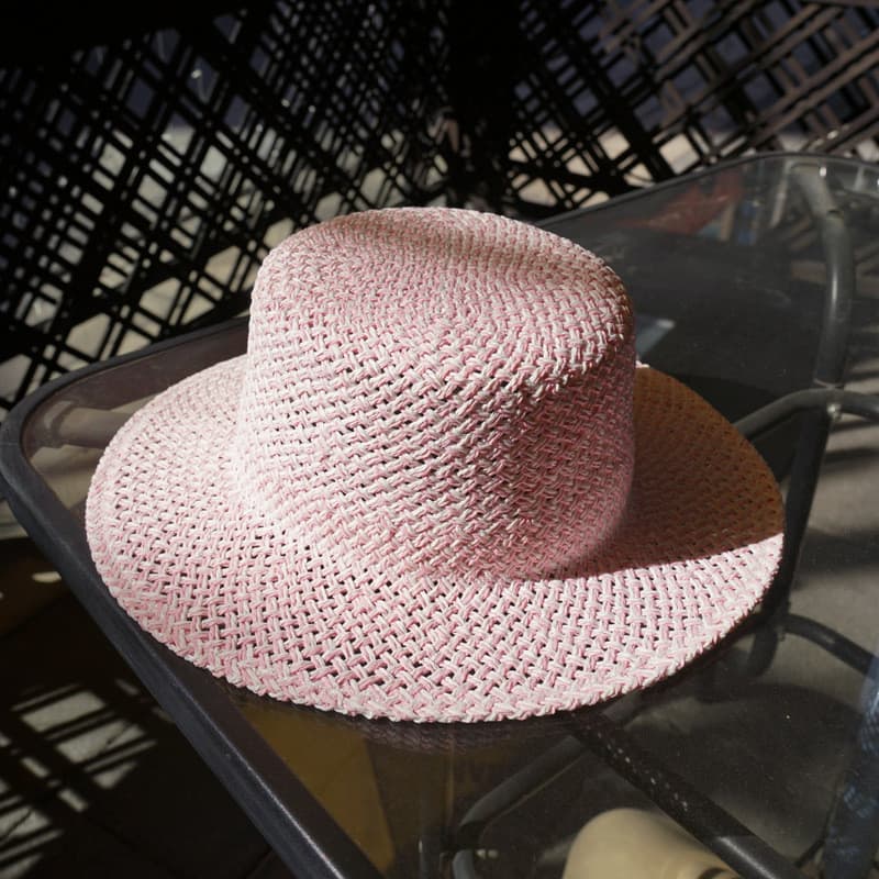 Versão coreana Casual menina rosa tecido plana chapéu feminino verão guarda-sol protetor solar viagem férias praia chapé