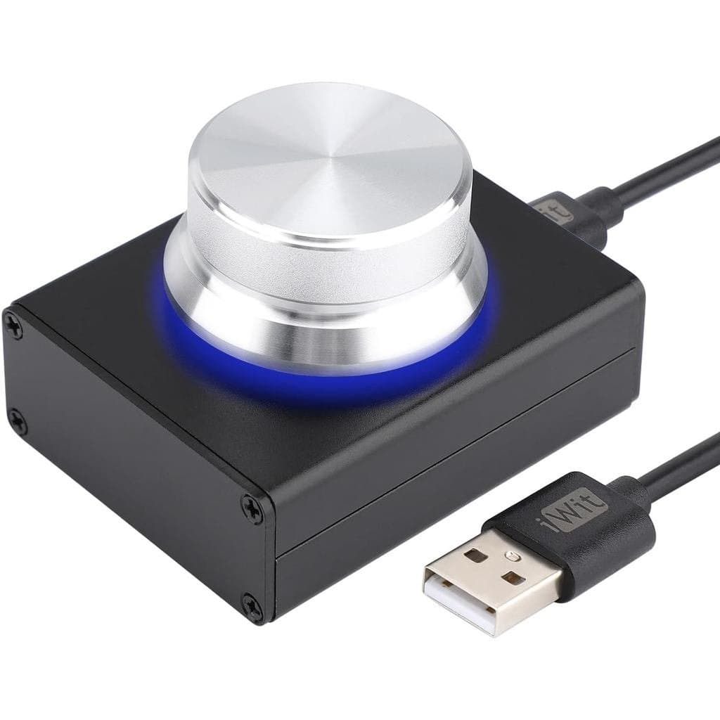 Botão de Volume USB DROK, Controle de Volume para Alto-Falantes de PC Pequenos, Botão de Controle de Volume USB Externo