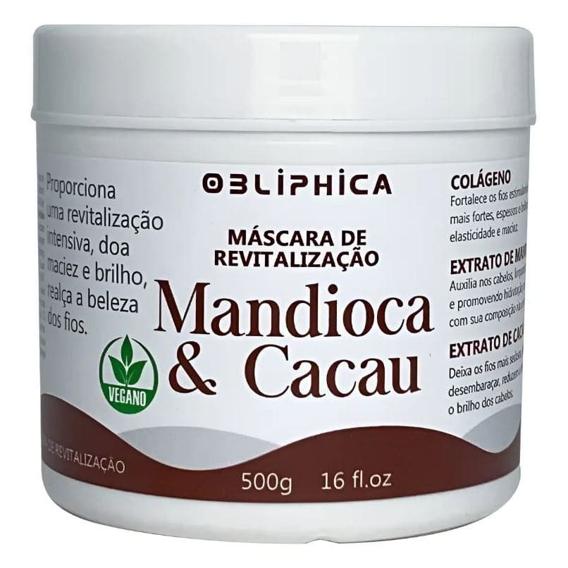Máscara De Revitalização Obliphica Mandioca e Cacau 500g
