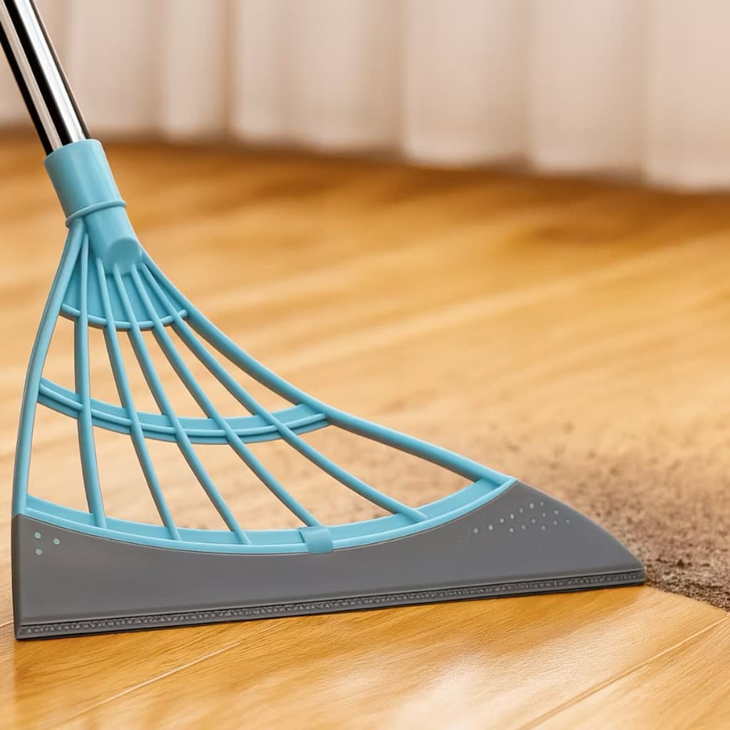 Vassoura mágica com cabo ajustável, lâmina flexível para remover água e sujeira de pisos lisos