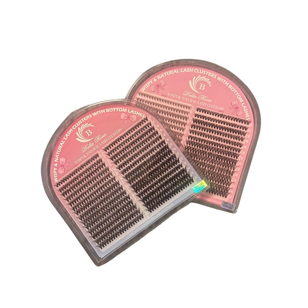 Cartela de cílios tufinhos grande wispy e natural lash clusters with bottom lashes Bella Rosa