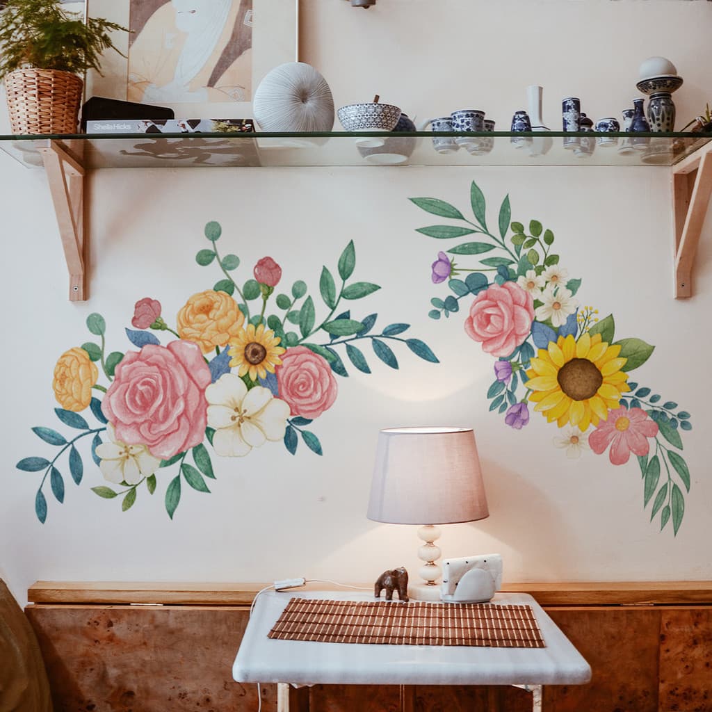 Adesivos de parede planta verde flor borboleta adesivos de parede sala de estar quarto das crianças decoração para casa