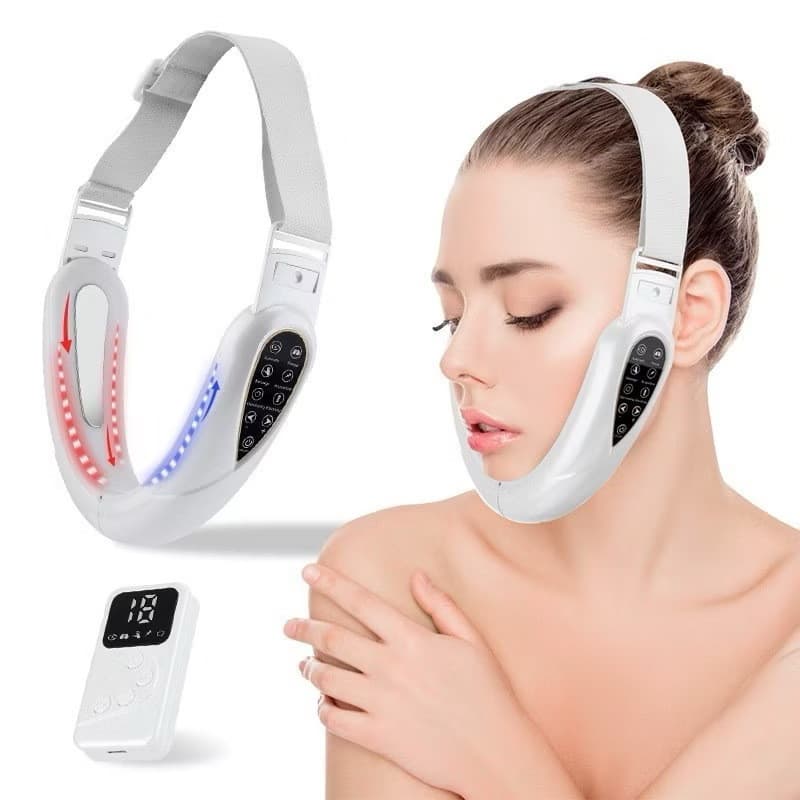 Moldar o Rosto em V, Massageador Facial Eletrico, Massageador de Pescoço e Redutor Facial de Papada e Rugas KA-2220