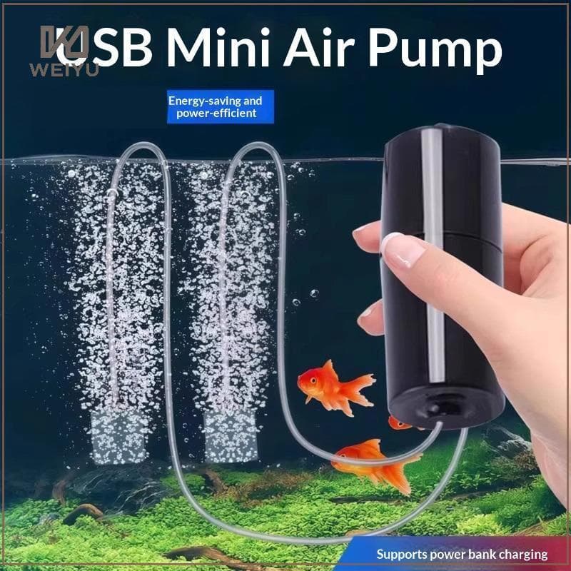 WEIYU 1 Pçs Alimentado Por USB Mini Bomba De Ar Do Aquário Portátil Leve Oxigenador Para Escritório Desktop Tanques Peix