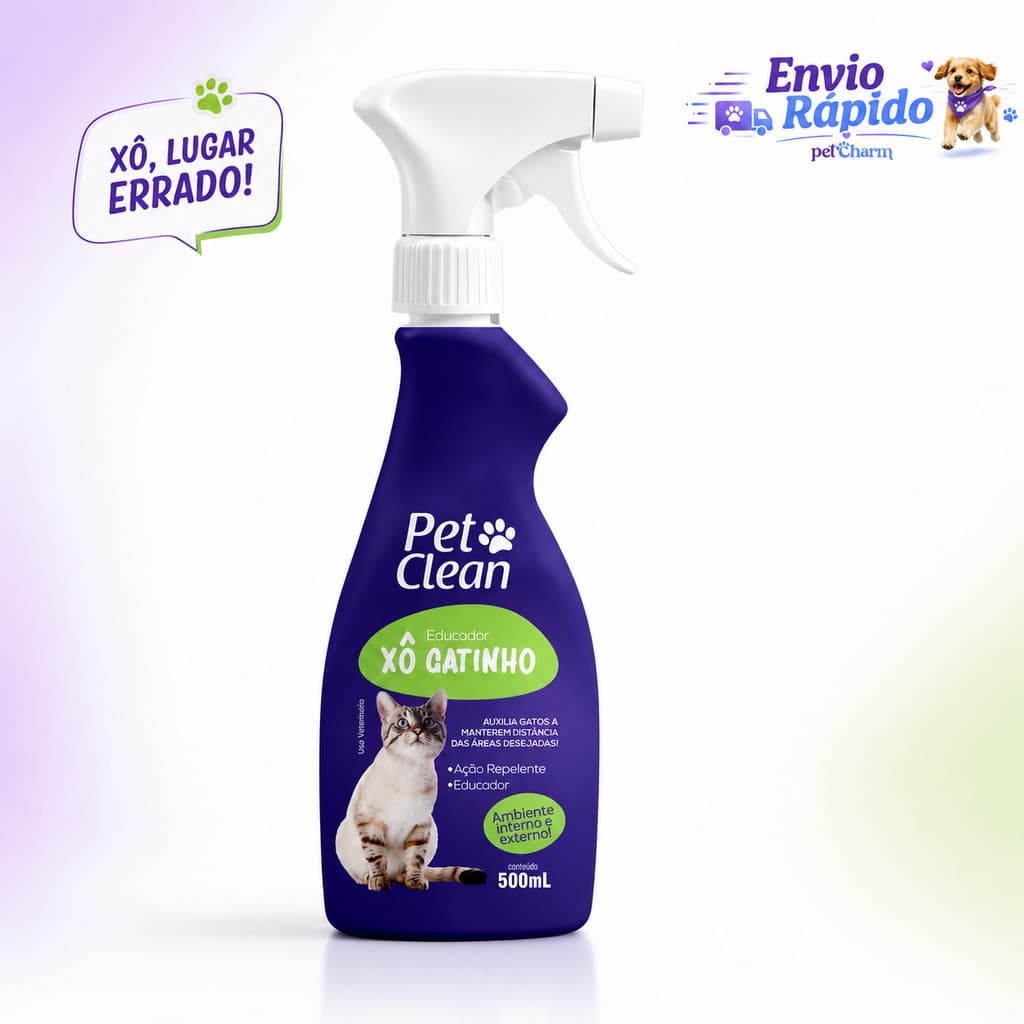 Combo 1/2/3 Xô Gatinho Pet Clean 500ml Educador Sanitário Adestrador Repelente Afasta Gatos