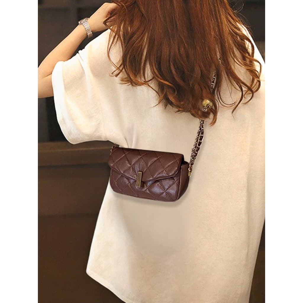 Bolsa feminina estilo 2026 novo estilo moda diamante corrente saco High-End textura nicho All-Match um ombro mensageiro