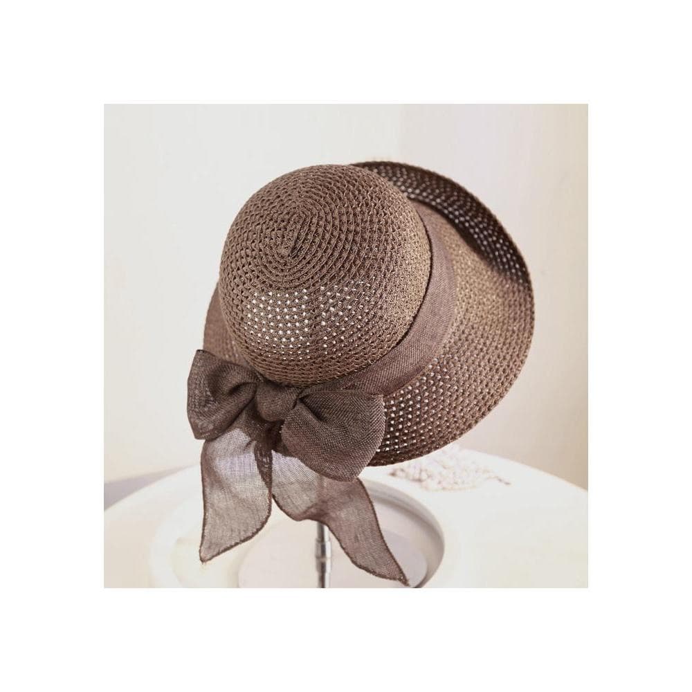 Chapéu de sol de férias feminino verão chapéu de sol Anti-ultravioleta elegante fita arco chapéu de sol praia chapéu de
