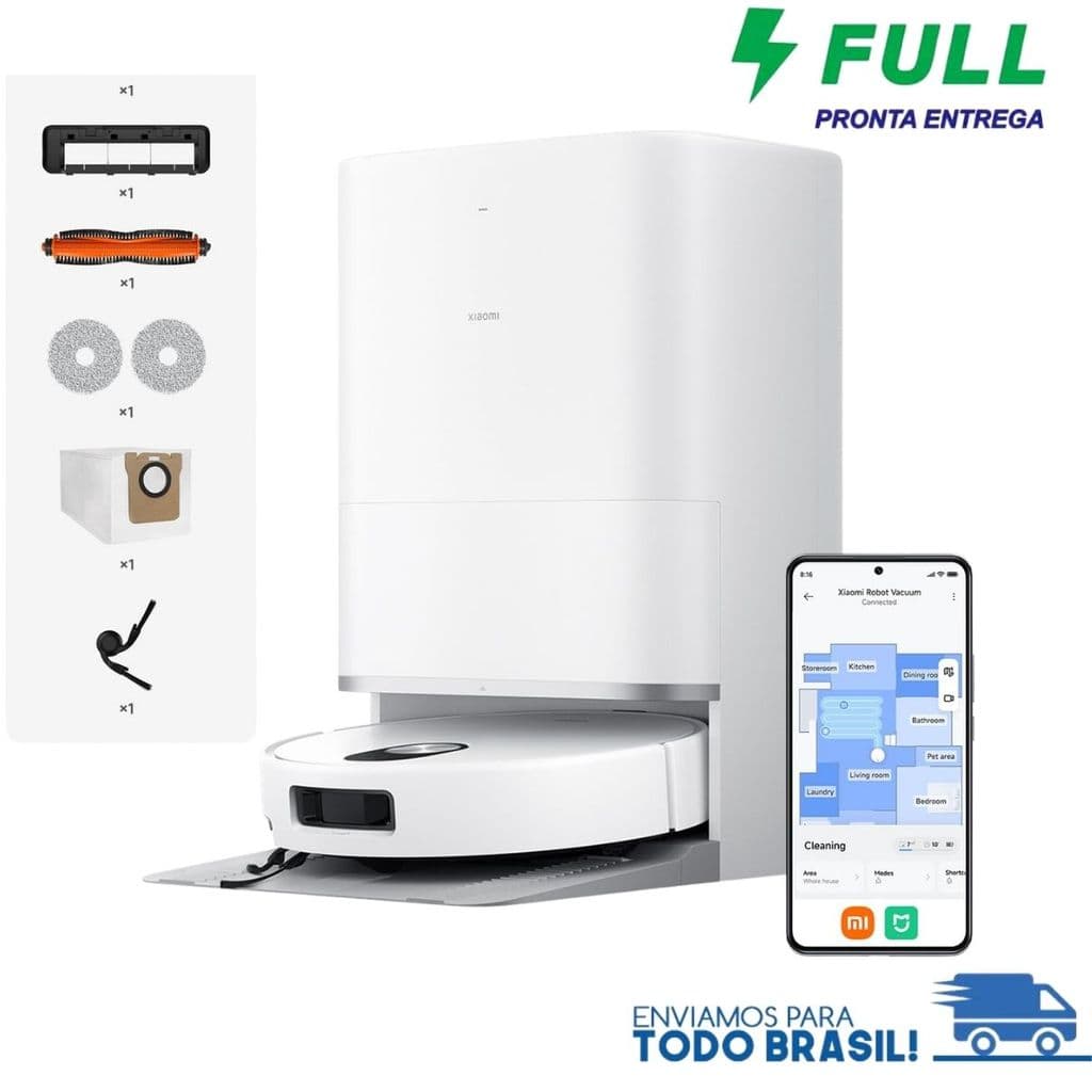 Robô Aspirador Vacumm 5 Pro Inteligente 20000Pa Mapeamento WiFi Auto Limpeza 110/220v