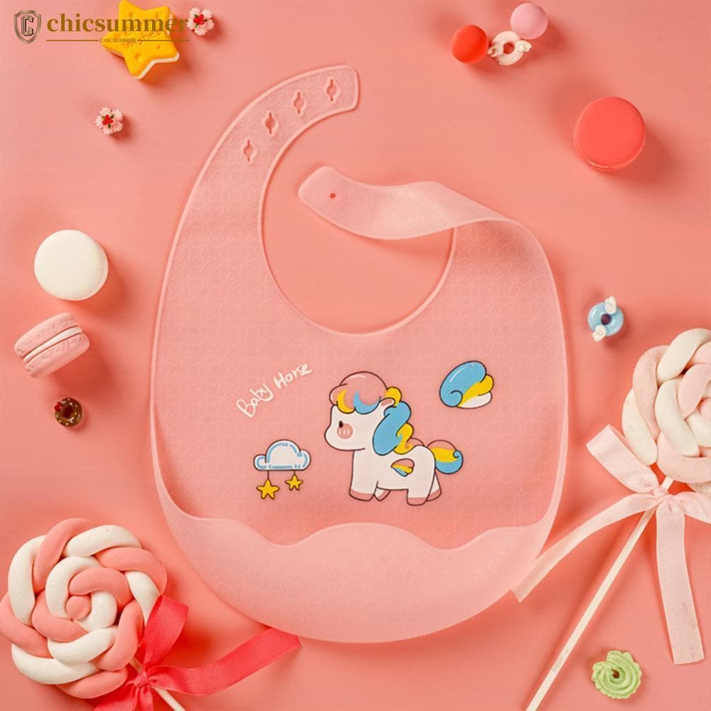 CHICSUMMER Bonito À Prova Dwaterproof Água Babadores Do Bebê Macio Silicone Crianças Comida Avental Animal Impresso Supe
