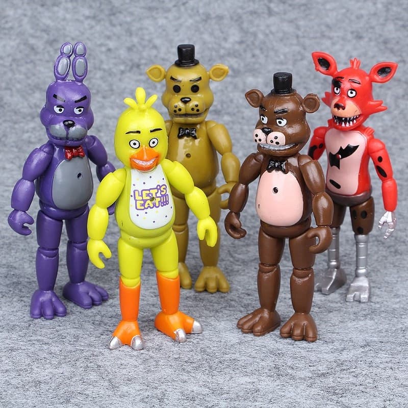 5pçs/Conjunto 14 Cm Jogo Anime Five Nights at Freddy's Freddy Bonnie Chica Foxy Figuras De Ação Em PVC Modelo Brinquedos