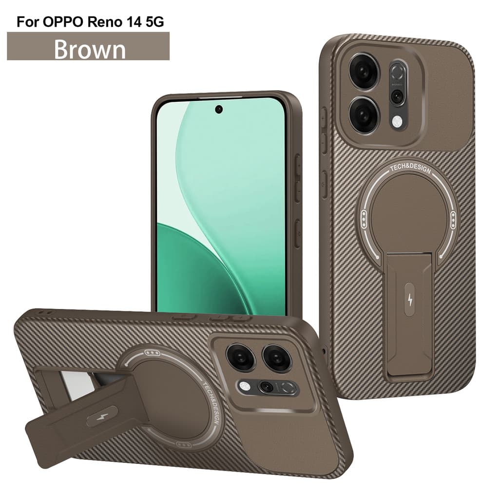 Pinshield padrão de fibra suporte caso do telefone adequado para OPPO RENO14 5G carregamento magnético sem fio resistent