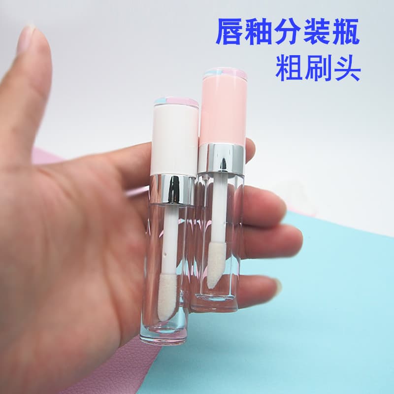 5ML tubo de esmalte labial garrafa vazia brilho labial Sub-engarrafamento rosa DIY brilho labial tubo vazio grande cabeç