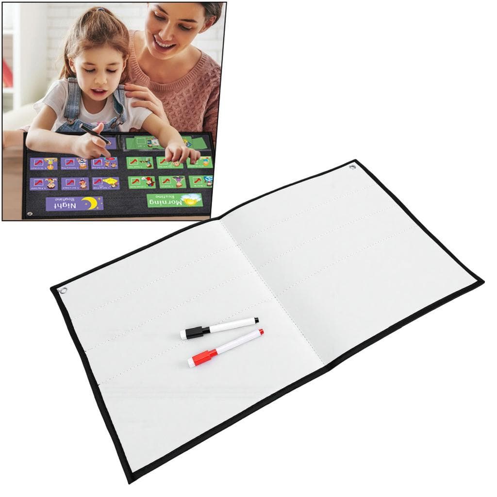 keaostore Calendário De Programação Visual Infantil Gráfico Dobrável Rotina Para Dormir Com 20 Cartões 2 Marcadores De A