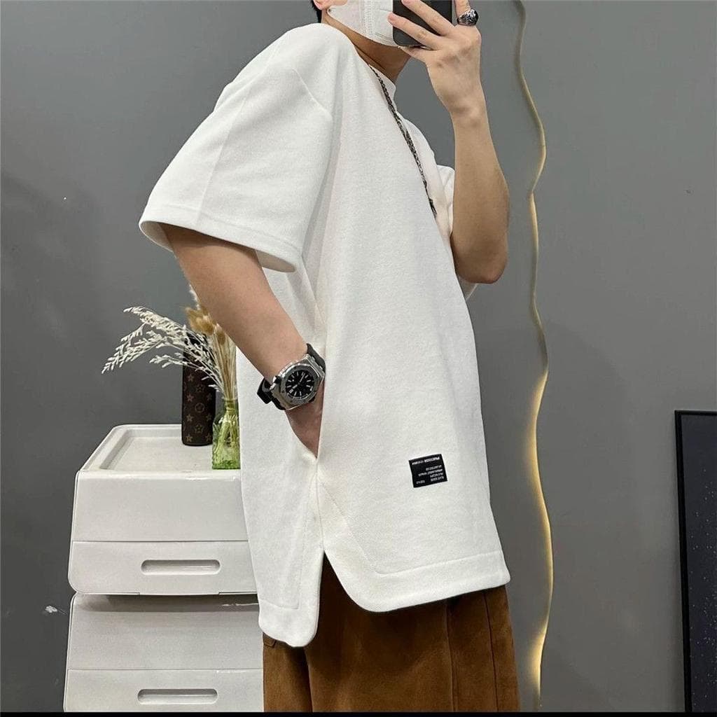 Tipo solto estilo Regular 2026 verão solto verão tamanho grande camiseta respirável bolso escondido masculino manga curt