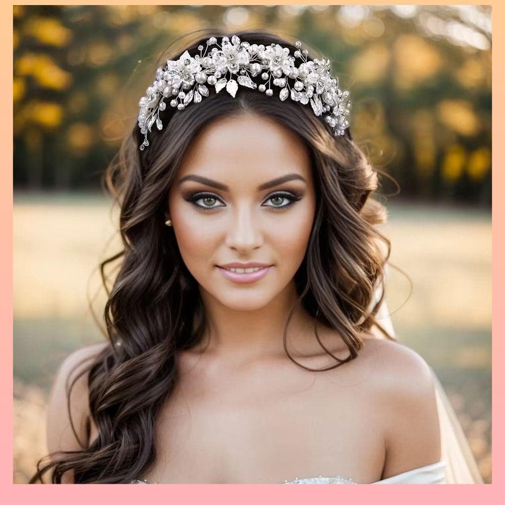 Tiara De Cristal De Noiva , Com Grampos De Cabelo Femininos De Cor Prata Strass , Enfeites Feitos À Mão