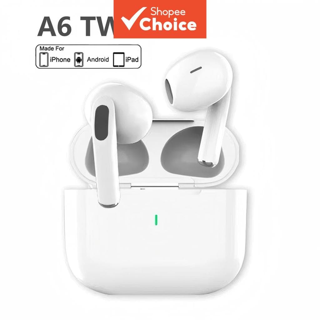 UEESFIT A6 TWS Fones de Ouvido Sem Fio Bluetooth, Fone de Ouvido Intra-Auricular com Microfone, Fones de Ouvido Estéreo