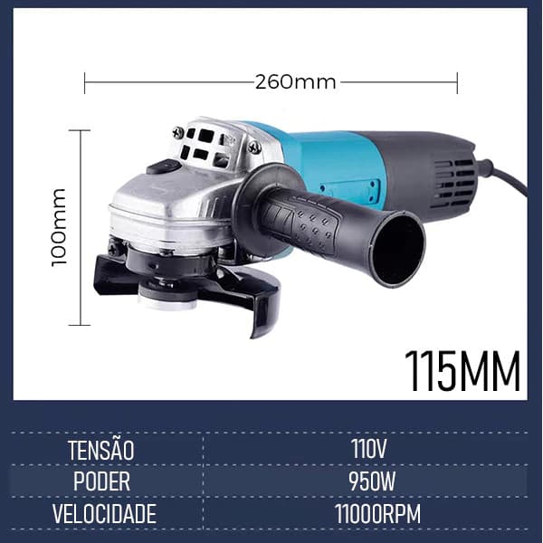 Esmerilhadeira e Lixadeira Angular 900w 115mm 4.1/2 11000rpm