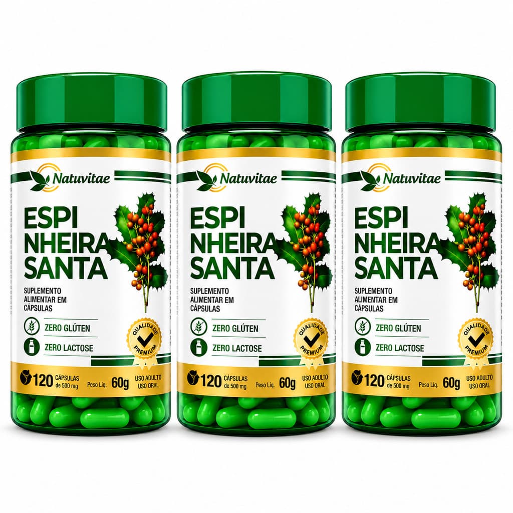 Esp. Santa Natuviva | 120 Cáps de 500mg | Kit com 1, 2 ou 3 Unidades