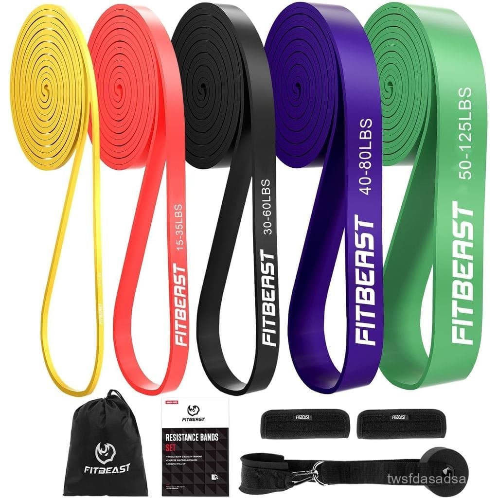 Faixas de resistência FitBeast, faixas elásticas de borracha para fitness - adequadas para treinamento, Pilates, yoga, f