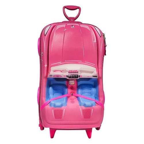 Mochila Escolar Menino Menina Mala Infantil Barbie Carro 3d Rodinha Resistente Transporte Viagem