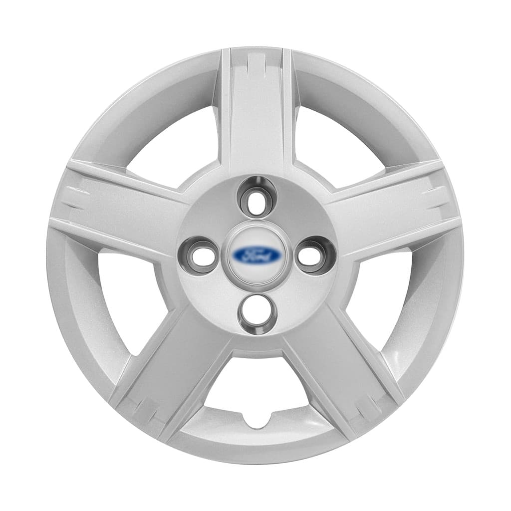 Calota Aro 14 Ford Fiesta Hatch Sedan 2008/2010 Prata Emblema